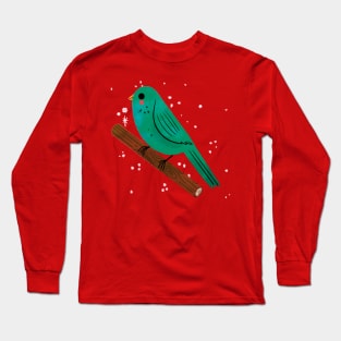 Kawaii Bird Painting Hand Drawn Long Sleeve T-Shirt